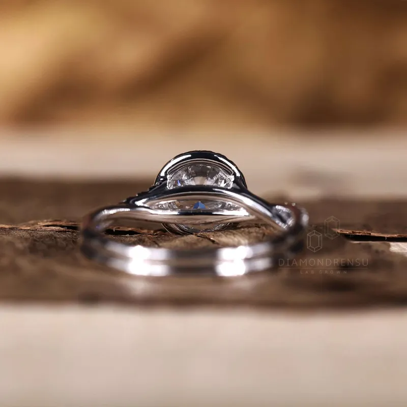 0.87 CT Round Diamond Ring, Lab Grown Diamond Round Engagement Rings vy 6