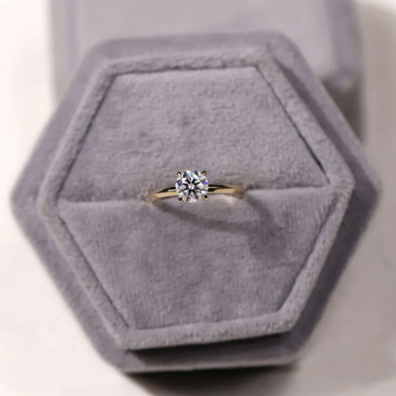 0.92 CT Round Lab Grown Diamond Solitaire Engagement Ring view 4