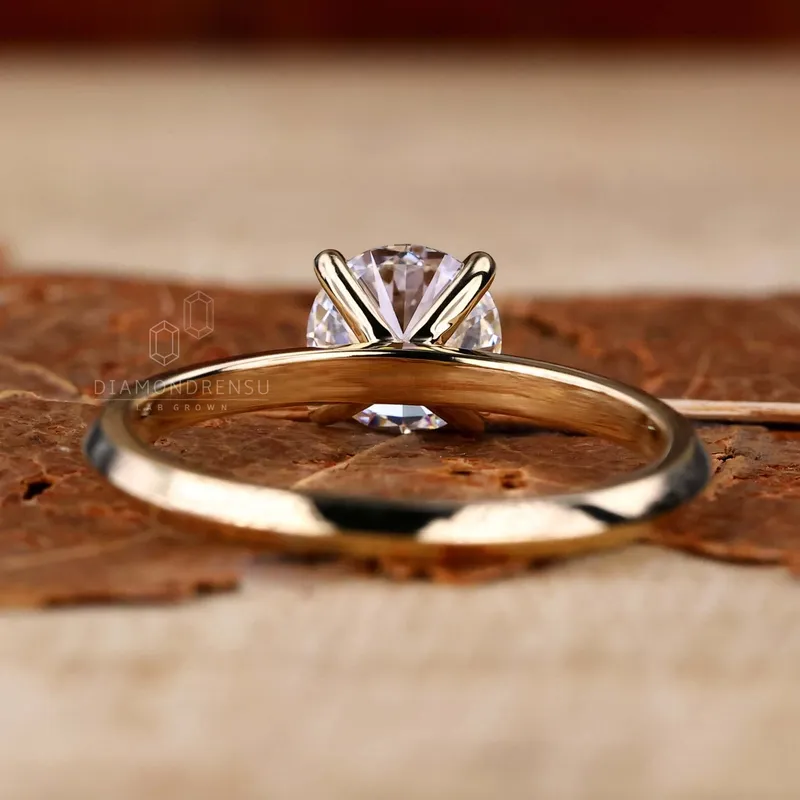 0.92 CT Round Lab Grown Diamond Solitaire Engagement Ring view 5