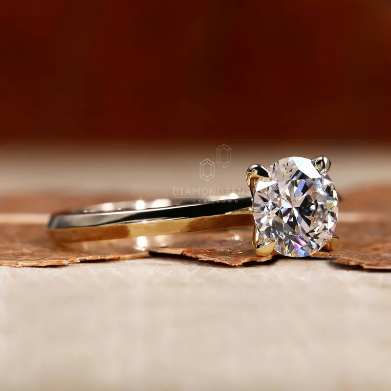 0.92 CT Round Lab Grown Diamond Solitaire Engagement Ring view 6