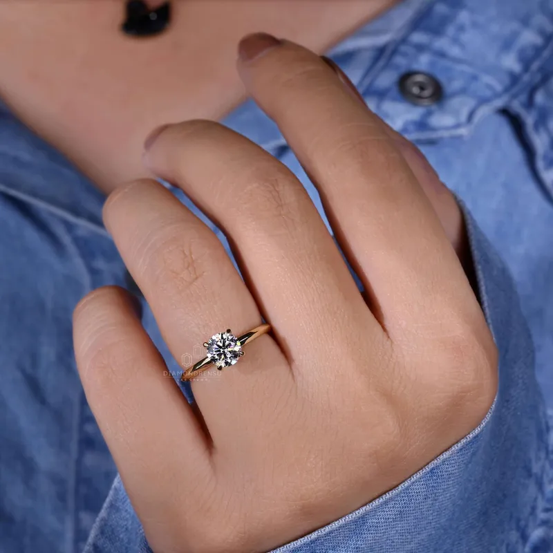 0.92 CT Round Lab Grown Diamond Solitaire Engagement Ring view 8