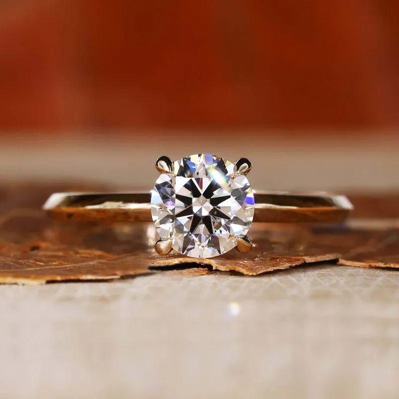 0.92 CT Round Lab Grown Diamond Solitaire Engagement Ring round cut engagement ring