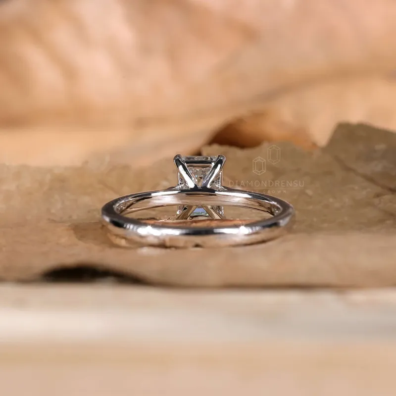 1 CT Emerald Cut Diamond Engagement Ring, EF/VVS Lab Grown Diamond Solitaire Ring vy 6