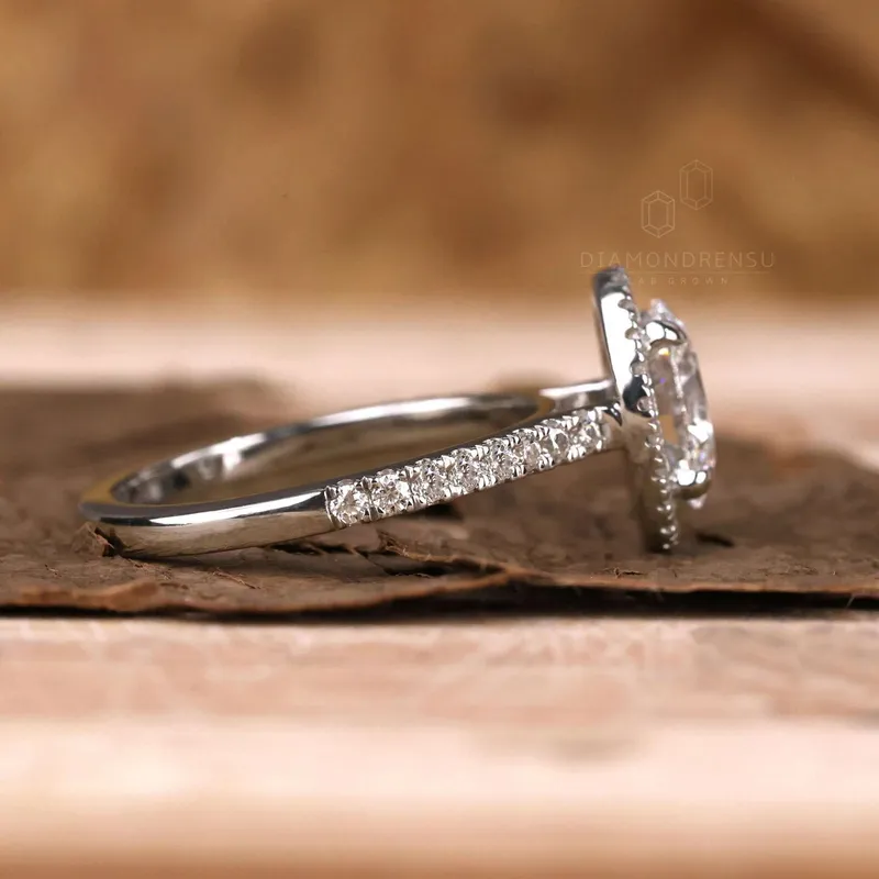 1 CT Oval Diamond Ring, Lab Grown Diamond Engagement Ring view 5