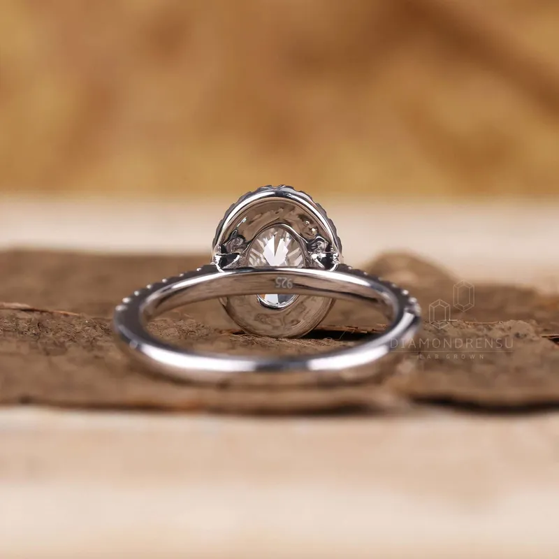 1 CT Oval Diamond Ring, Lab Grown Diamond Engagement Ring view 6