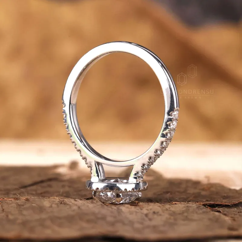 1 CT Oval Diamond Ring, Lab Grown Diamond Engagement Ring view 7