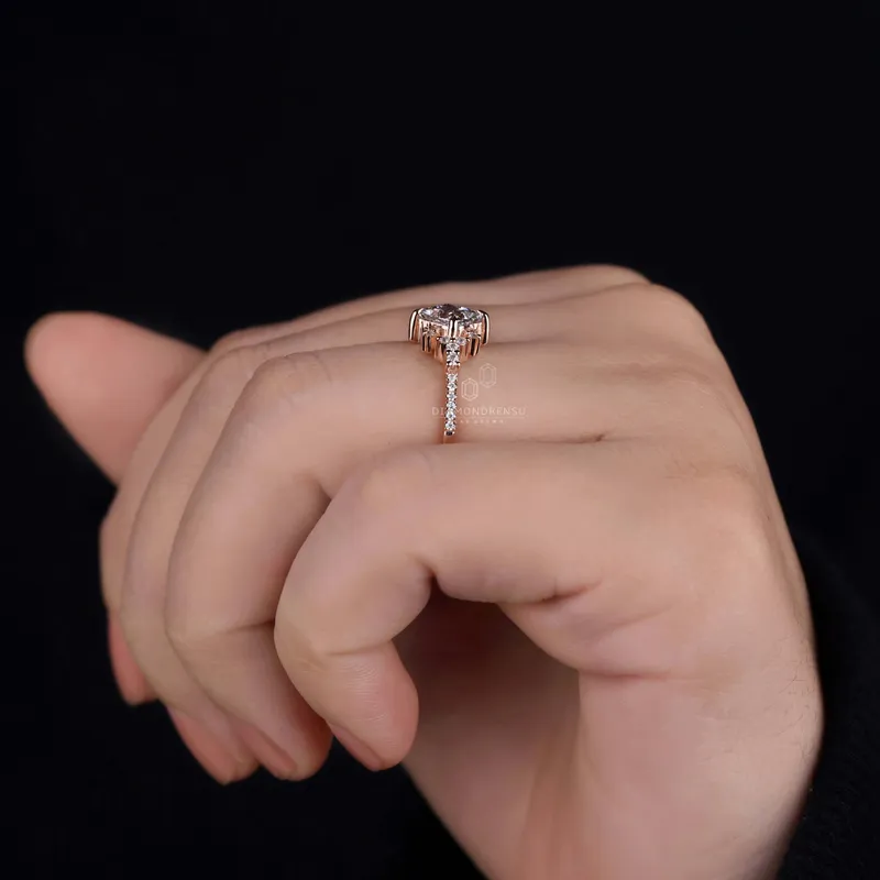 1 CT Princess Cut Lab Grown Diamond Unique Compass Prong Setting Engagement Ring vy 7