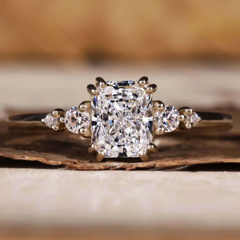 1 CT Radiant Cut Diamond Ring, Lab Created Diamond Engagement Ring round cut engagement ring