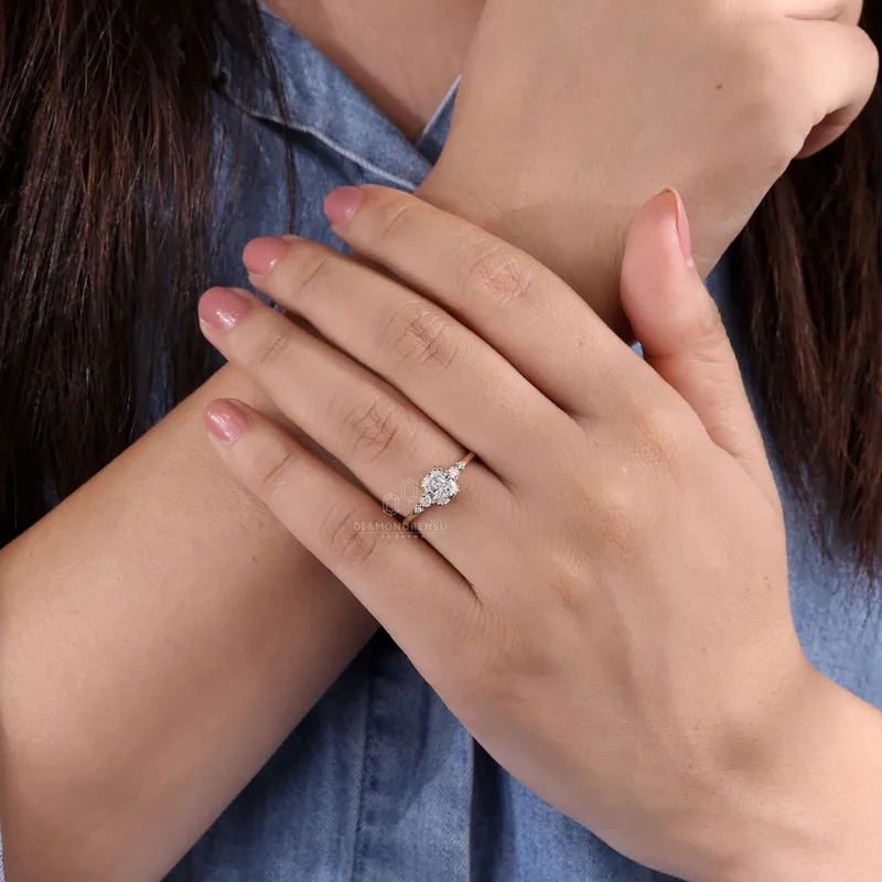 1 CT Radiant Cut Diamond Ring, Lab Created Diamond Engagement Ring vy 8