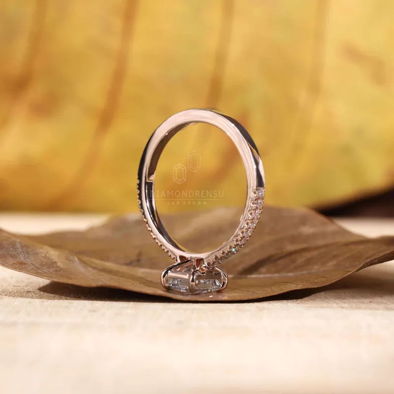 1 CT Radiant Cut Diamond Ring, Lab Grown Diamond Engagement Ring view 6
