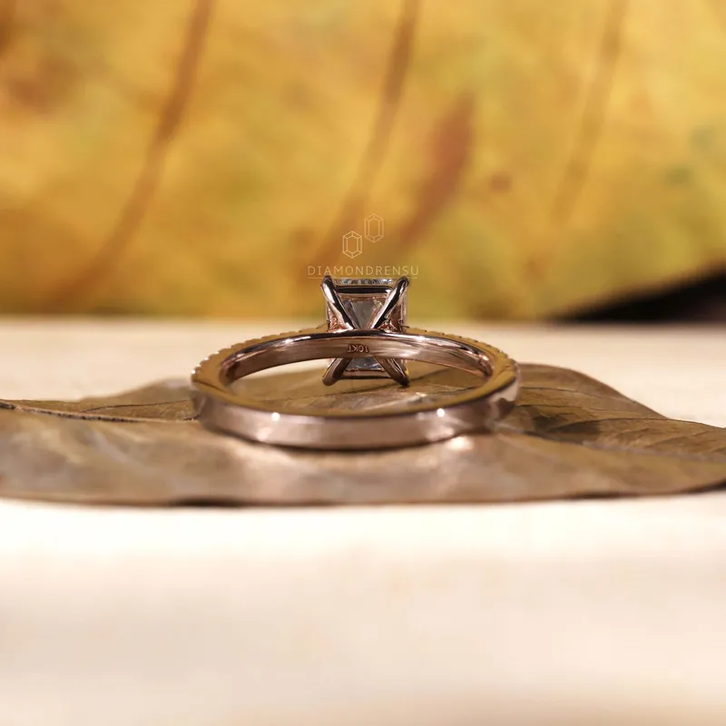 1 CT Radiant Cut Diamond Ring, Lab Grown Diamond Engagement Ring view 7