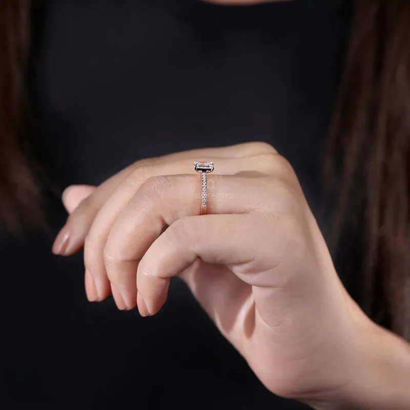 1 CT Radiant Cut Diamond Ring, Lab Grown Diamond Engagement Ring view 9
