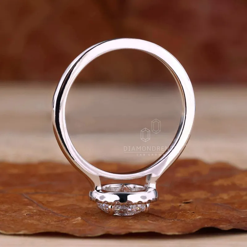 1 CT Round Brilliant Cut Lab Created Diamond Halo Engagement Ring view 6