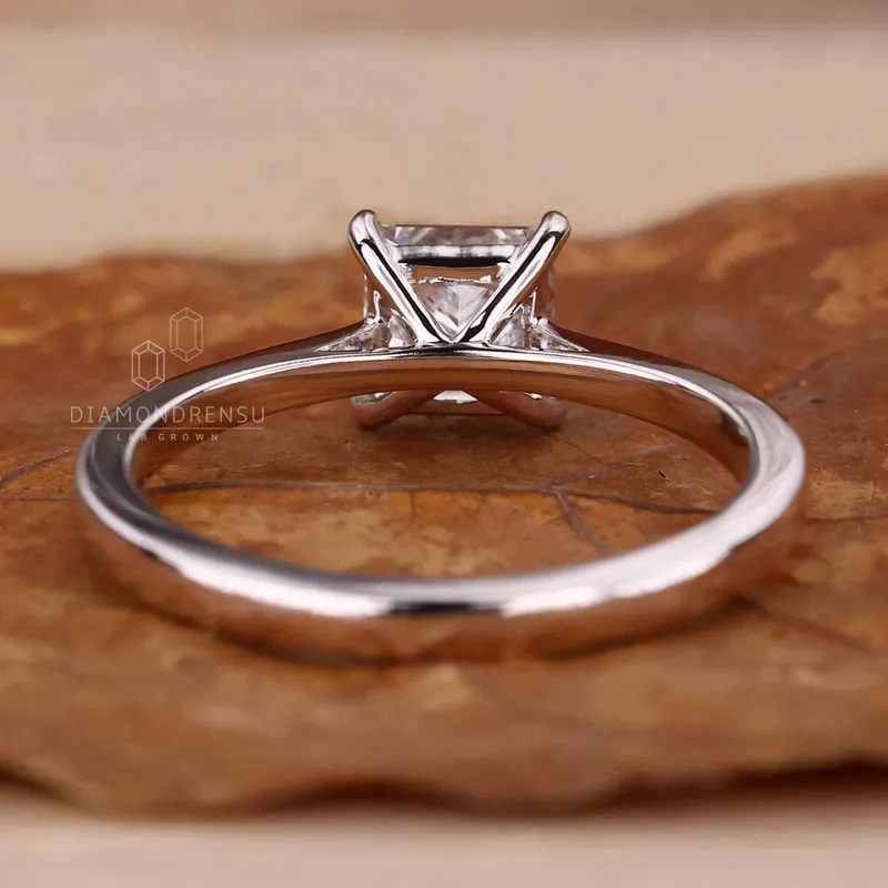 1.0 CT Princess Cut Lab Grown Diamond Solitaire Engagement Ring view 8