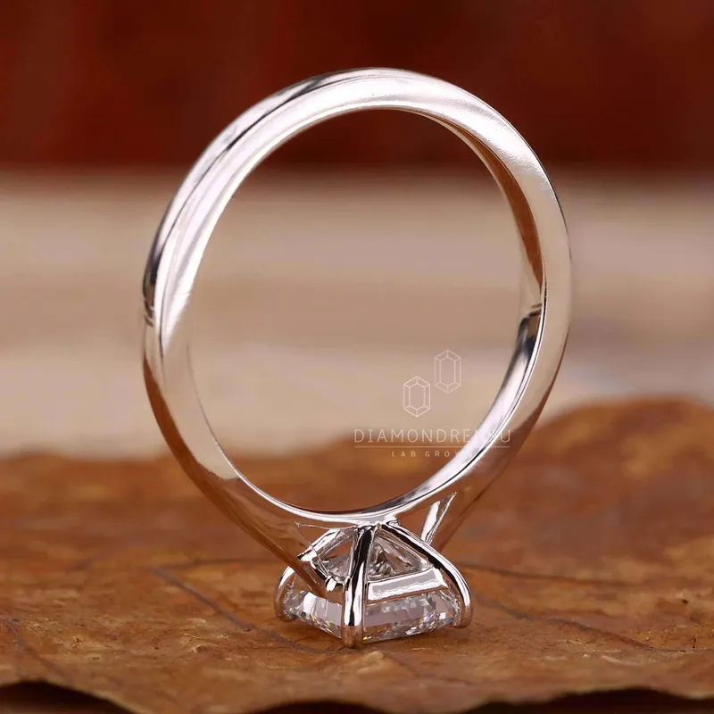 1.0 CT Princess Cut Lab Grown Diamond Solitaire Engagement Ring view 2