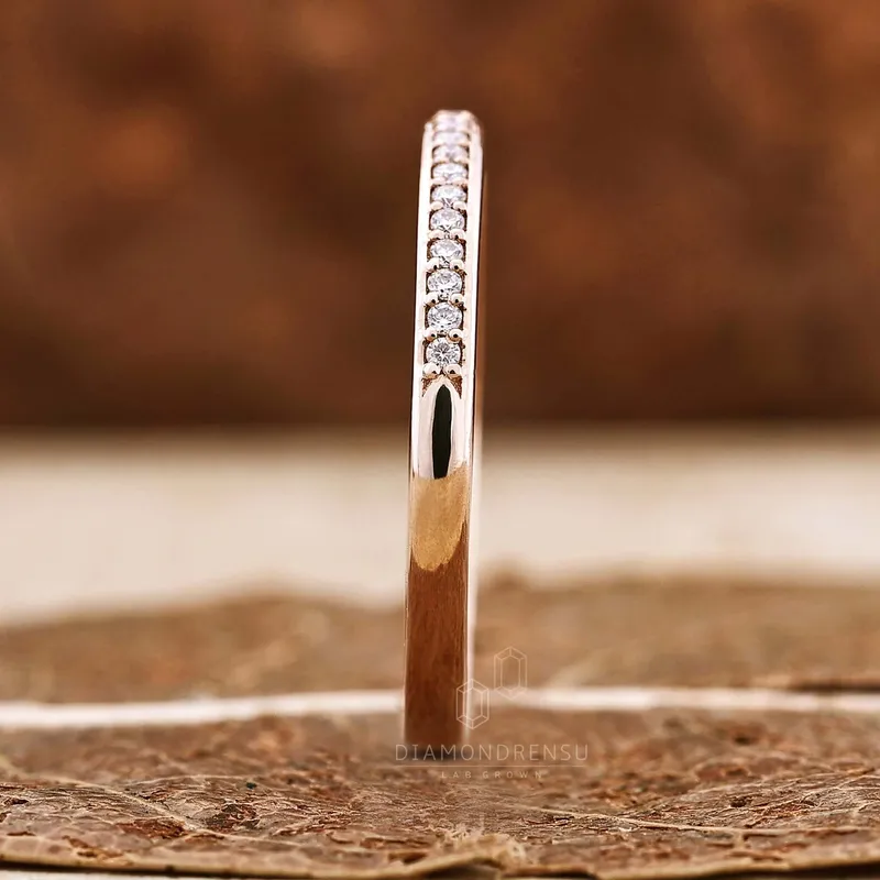 1.0 MM Round Lab Grown Diamond Eternity Wedding Band, Stackable Ring view 5