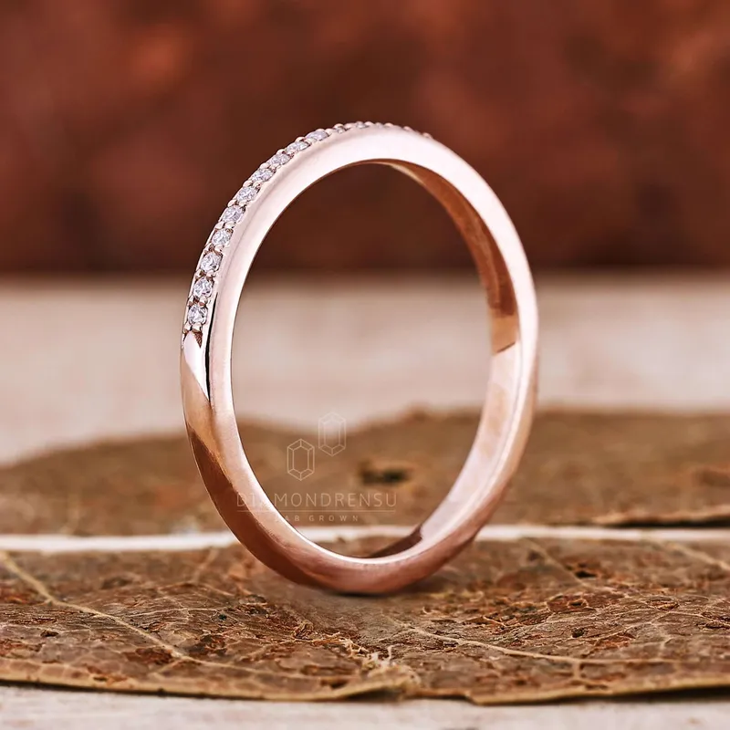 1.0 MM Round Lab Grown Diamond Eternity Wedding Band, Stackable Ring view 7