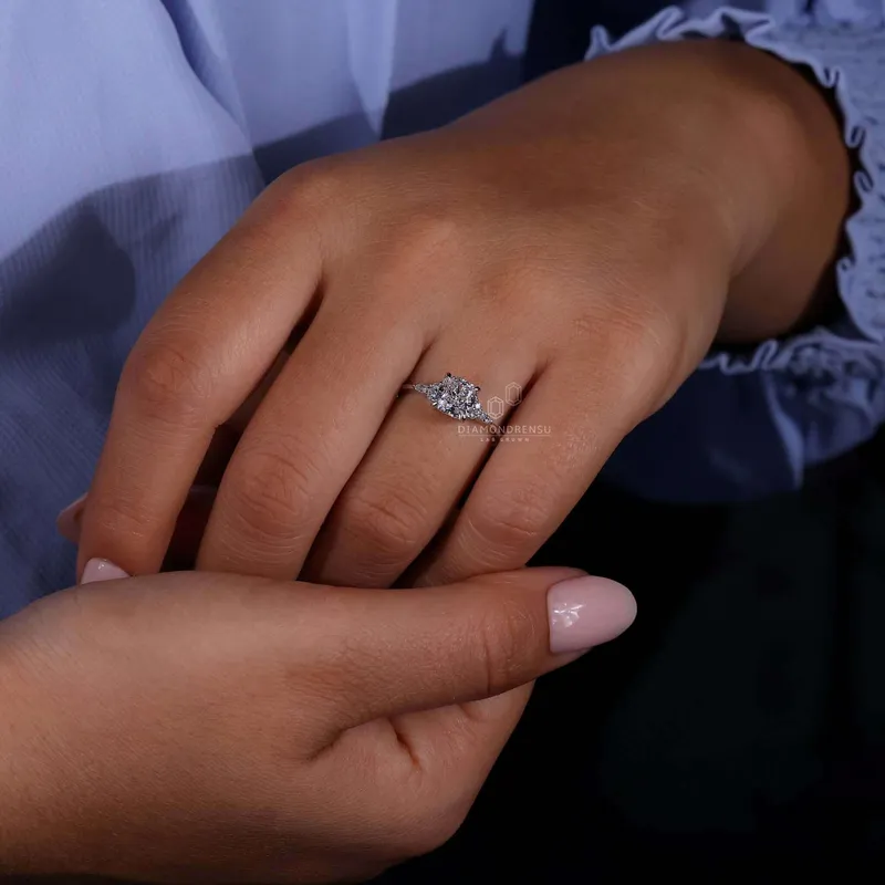 1.0 to 2.0 CT Cushion Cut Lab Grown Diamond Engagement Ring vy 3