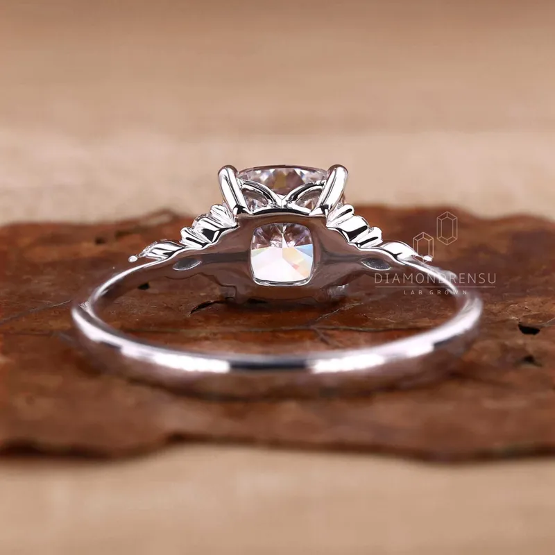 1.0 to 2.0 CT Cushion Cut Lab Grown Diamond Engagement Ring vy 4