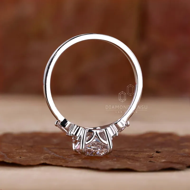 1.0 to 2.0 CT Cushion Cut Lab Grown Diamond Engagement Ring vy 6