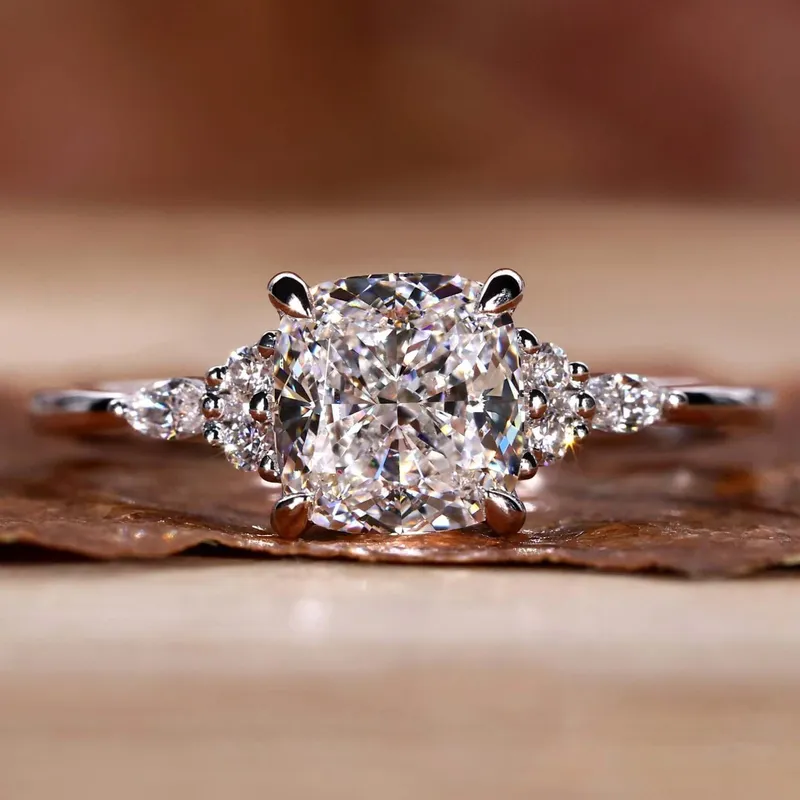 1.0 to 2.0 CT Cushion Cut Lab Grown Diamond Engagement Ring cushion cut engagement ring