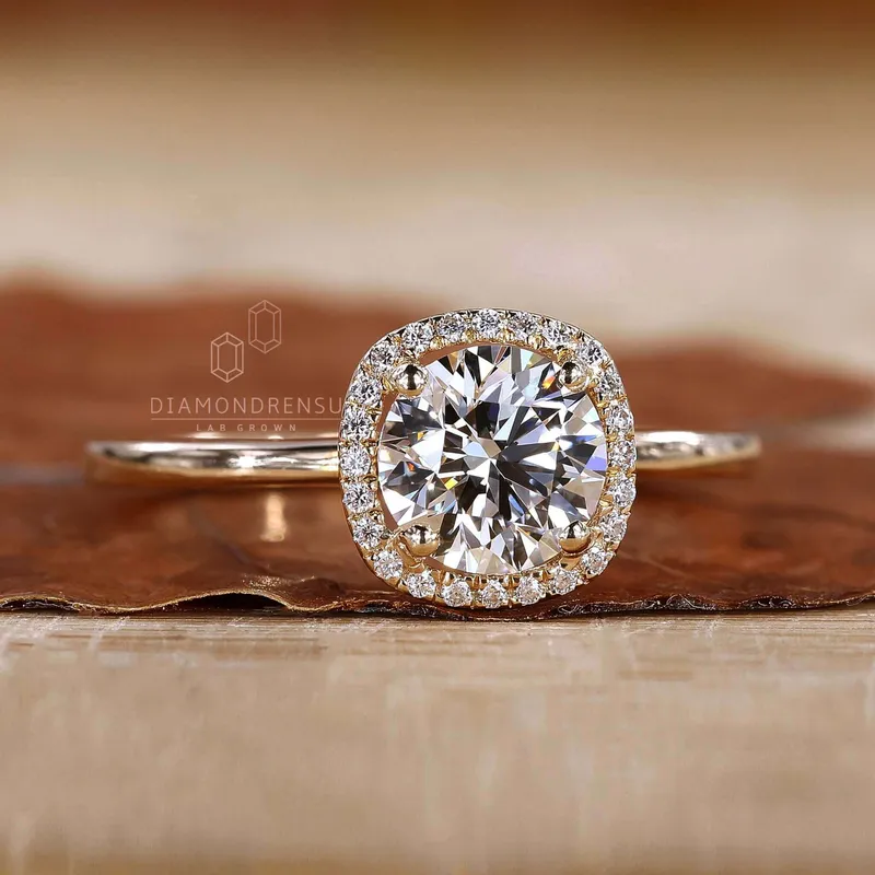 1.01 CT Round Diamond Halo Engagement Ring, EF/VS Lab Grown Diamonds view 5