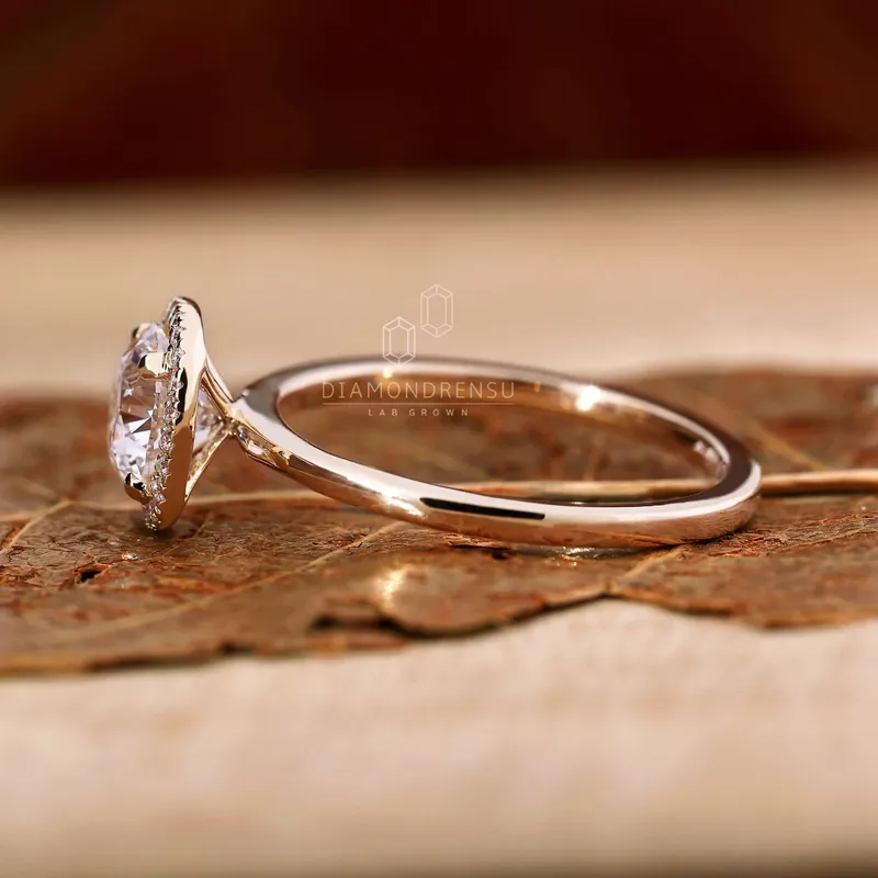 1.01 CT Round Diamond Halo Engagement Ring, EF/VS Lab Grown Diamonds view 3