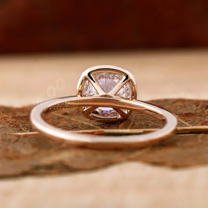 1.01 CT Round Diamond Halo Engagement Ring, EF/VS Lab Grown Diamonds view 6