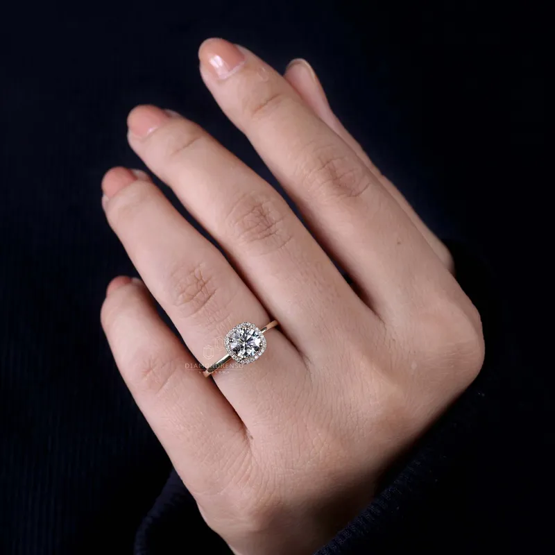 1.01 CT Round Diamond Halo Engagement Ring, EF/VS Lab Grown Diamonds view 7