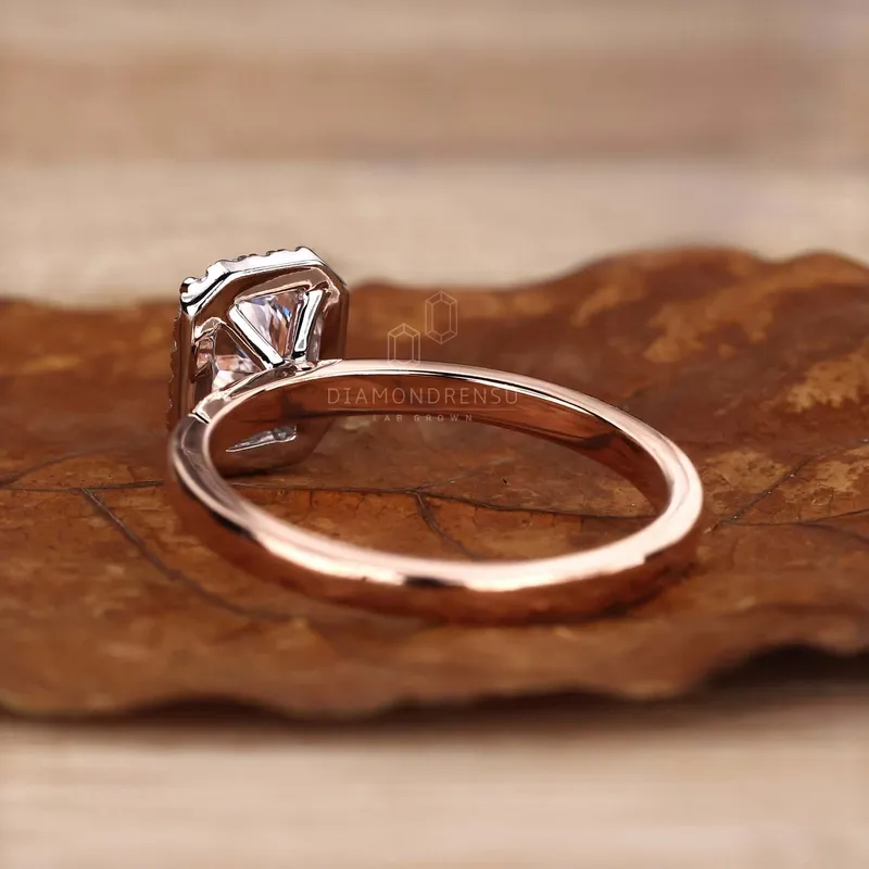 1.02 CT Radiant Cut D/VS1 Lab Grown Diamond Halo Engagement Ring vy 5