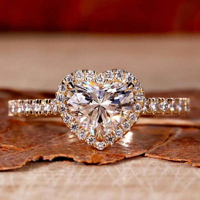 1.03 CT Heart Shape Lab Grown Diamond Halo Engagement Ring engagement ring
