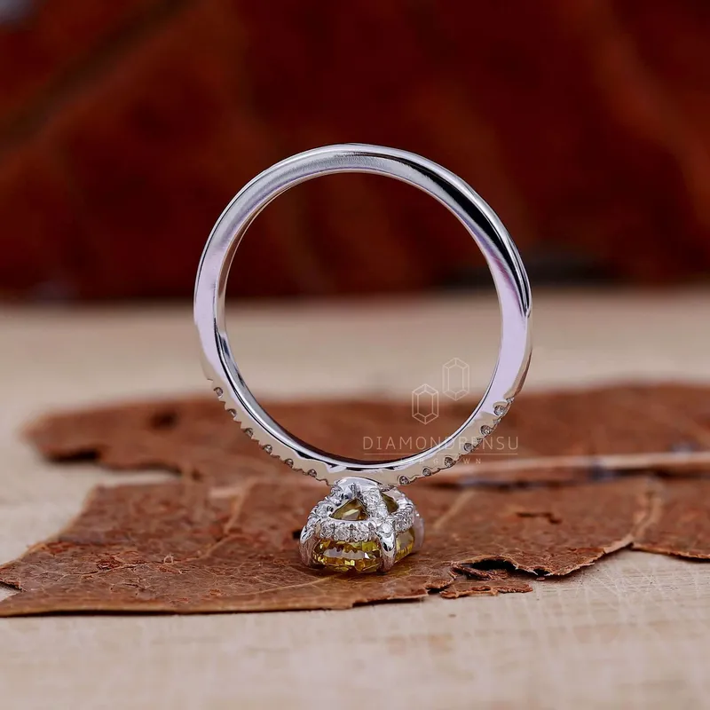 1.10 CT Fancy Yellow Oval Lab Grown Diamond Engagement Ring for Women vy 6
