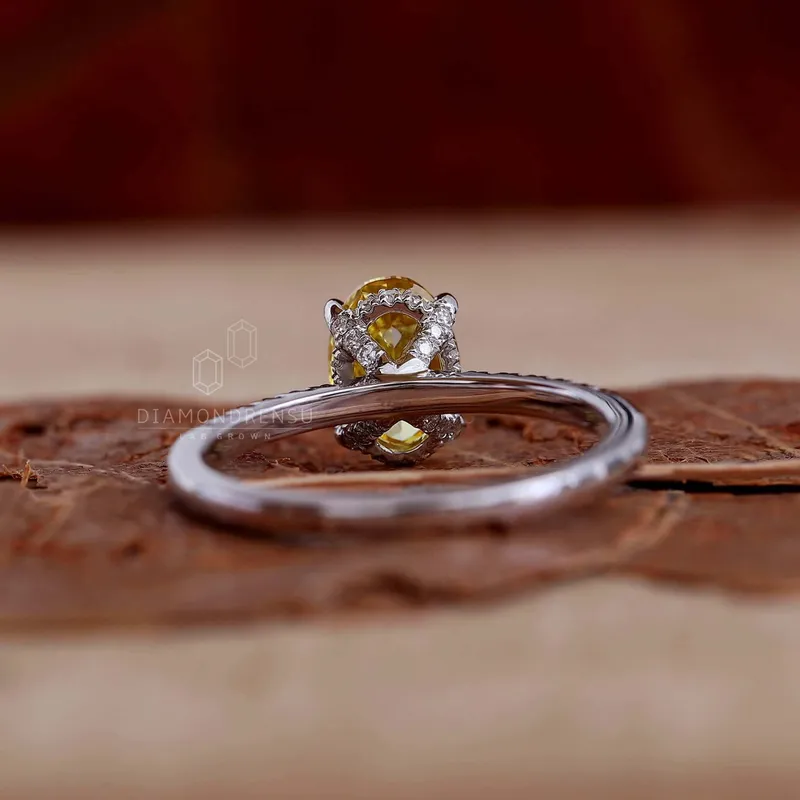 1.10 CT Fancy Yellow Oval Lab Grown Diamond Engagement Ring for Women vy 5