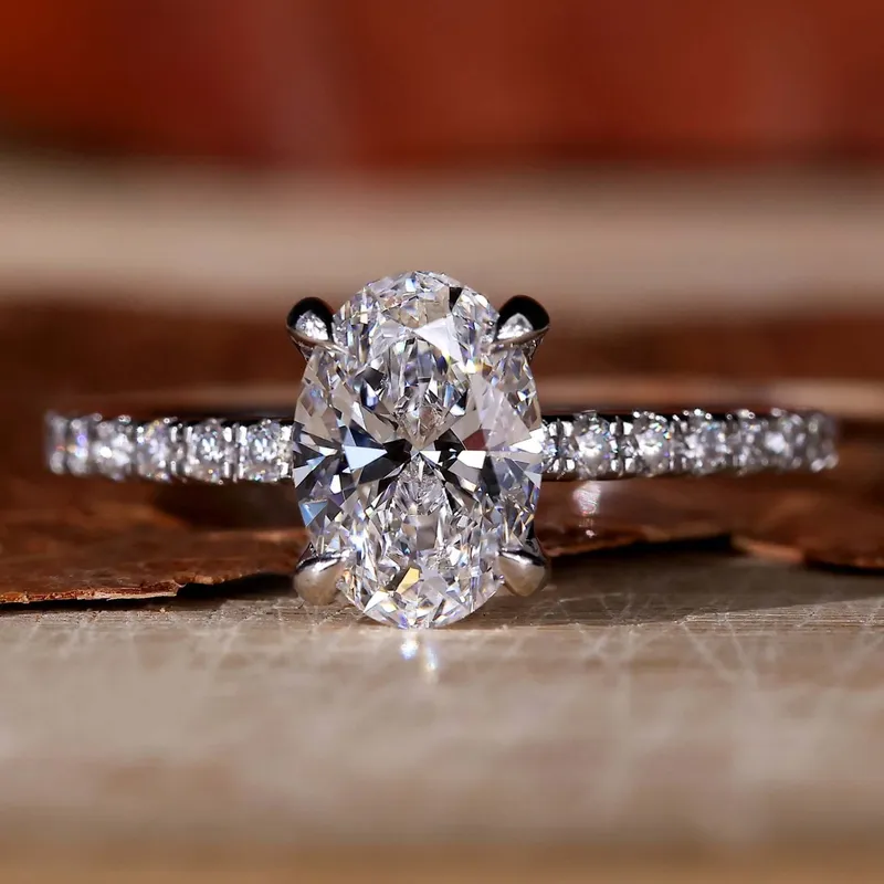 1.13 CT Oval Lab Grown Diamond Engagement Ring, EF/VS Lab Diamond Handmade Ring oval cut engagement ring