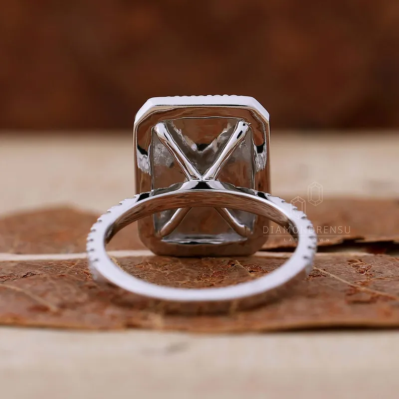 1.18 TW Round Lab Grown Diamond Ring, Radiant Outline Engagement Ring vy 6