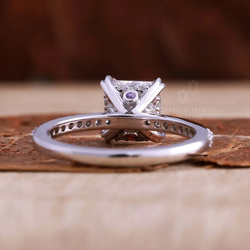 1.30 CT Princess Cut Lab Grown Diamond Engagement Ring, IGI Certified Diamond view 6