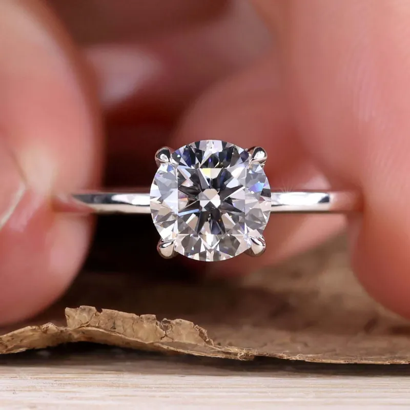 1.34 CT Round Lab Grown Diamond Solitaire Engagement Ring round cut engagement ring