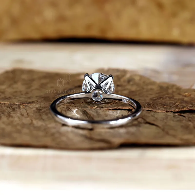 1.34 CT Round Lab Grown Diamond Solitaire Engagement Ring view 7