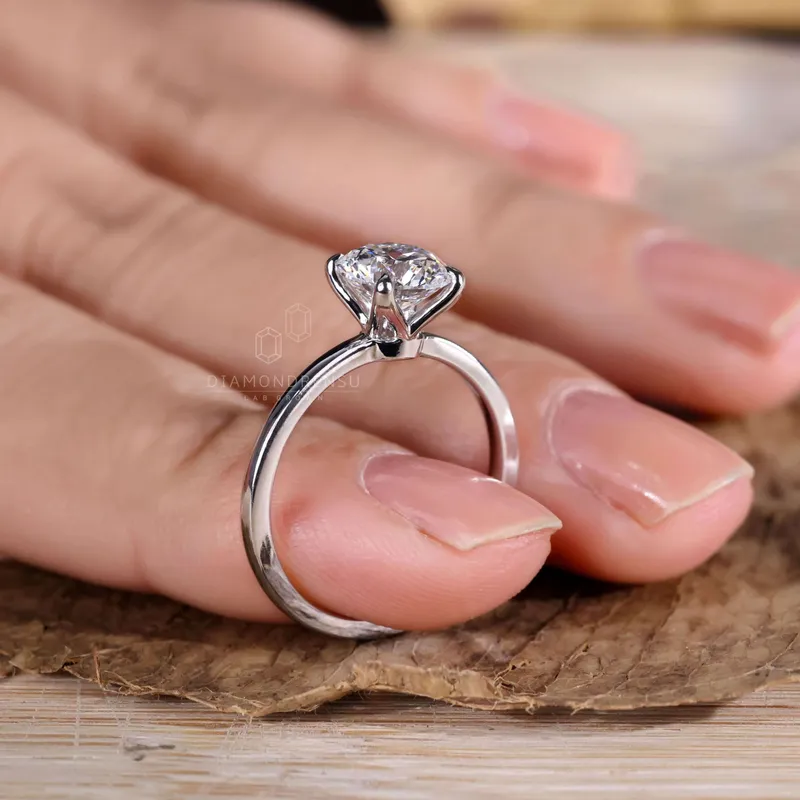1.34 CT Round Lab Grown Diamond Solitaire Engagement Ring view 2