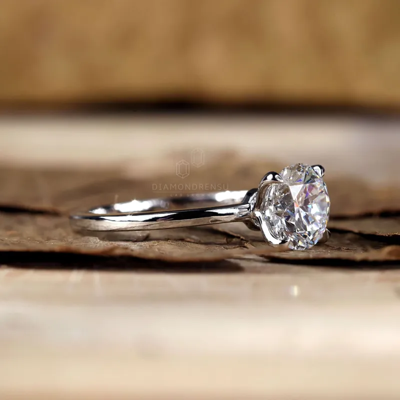 1.34 CT Round Lab Grown Diamond Solitaire Engagement Ring view 6