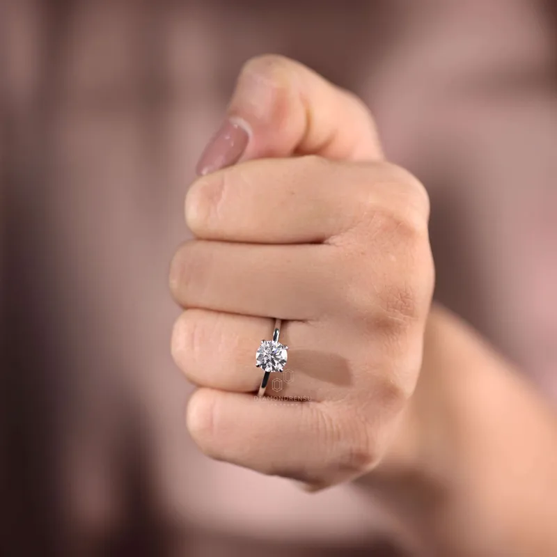 1.34 CT Round Lab Grown Diamond Solitaire Engagement Ring view 10