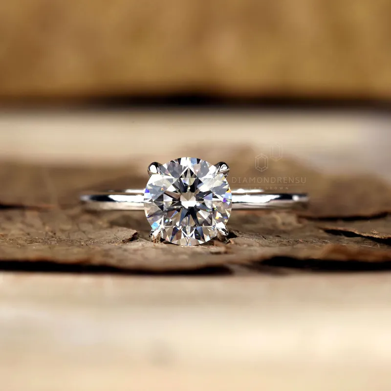 1.34 CT Round Lab Grown Diamond Solitaire Engagement Ring view 5