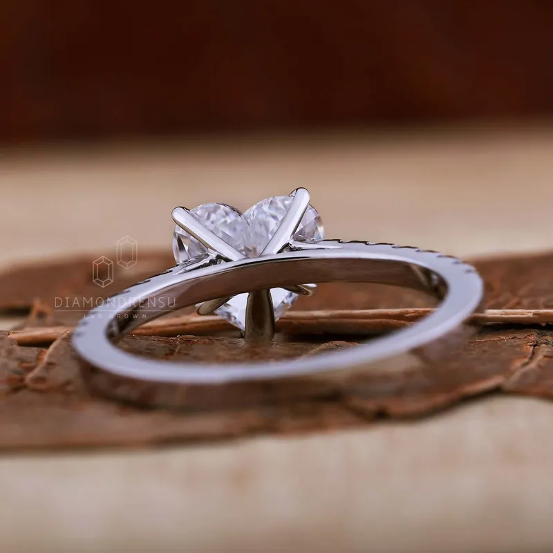 1.51 CT Heart Shae Lab Grown Diamond Pave Engagement Ring vy 5