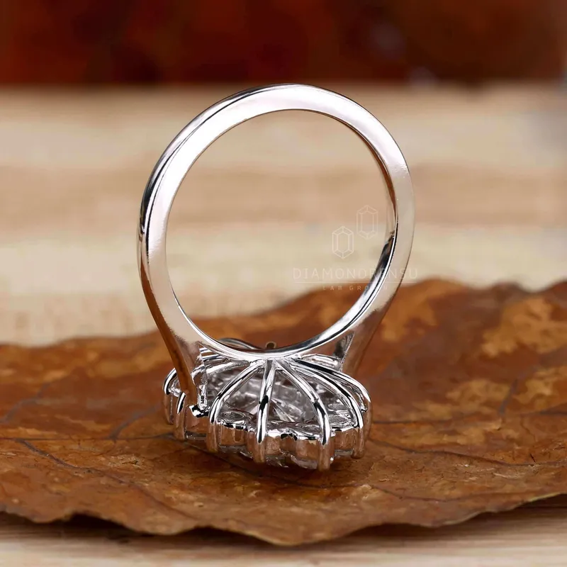 1.51 CT Marquise Cut Lab Grown Diamond Cluster Halo Engagement Ring vy 5