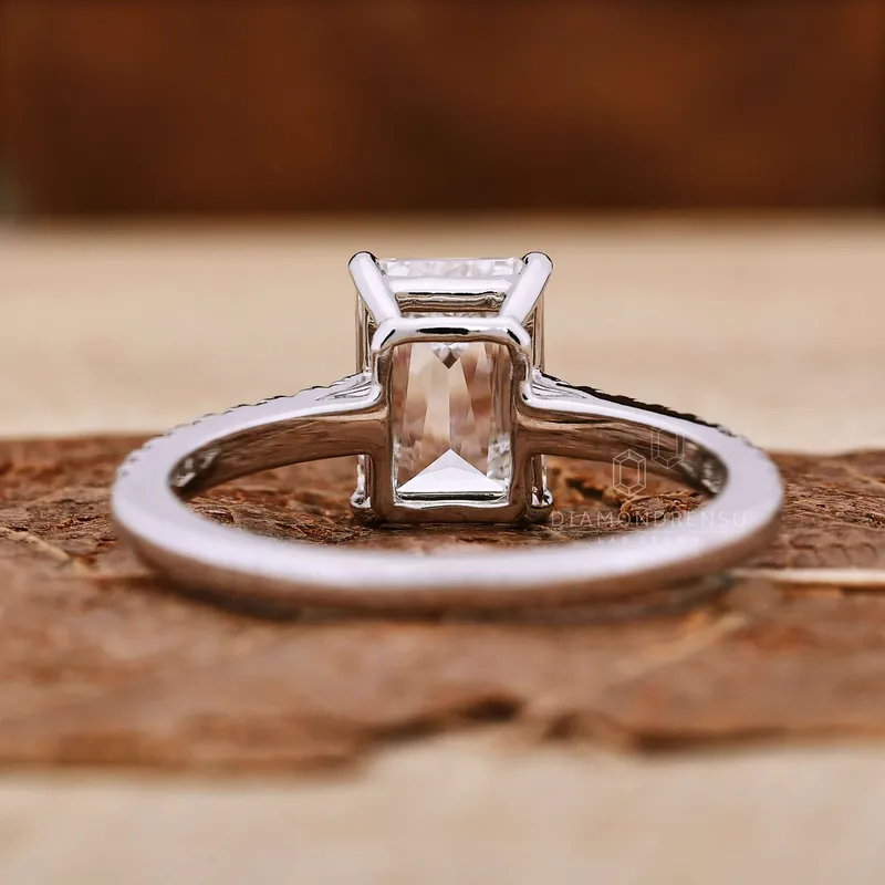1.78 Carat Emerald Criss Cut F/VS1 IGI Certified Lab Grown Diamond Engagement Ring view 5