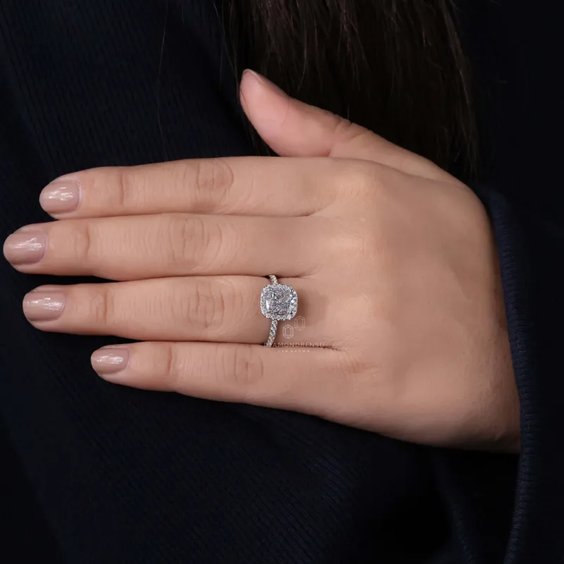 2 carat Cushion Cut Diamond Ring, E/VVS2 Lab Grown Diamond Ring, IGI Certified view 2