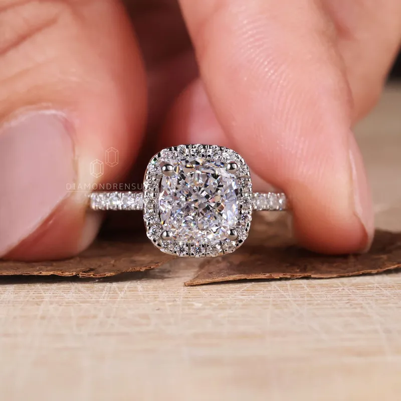 2 carat Cushion Cut Diamond Ring, E/VVS2 Lab Grown Diamond Ring, IGI Certified view 4