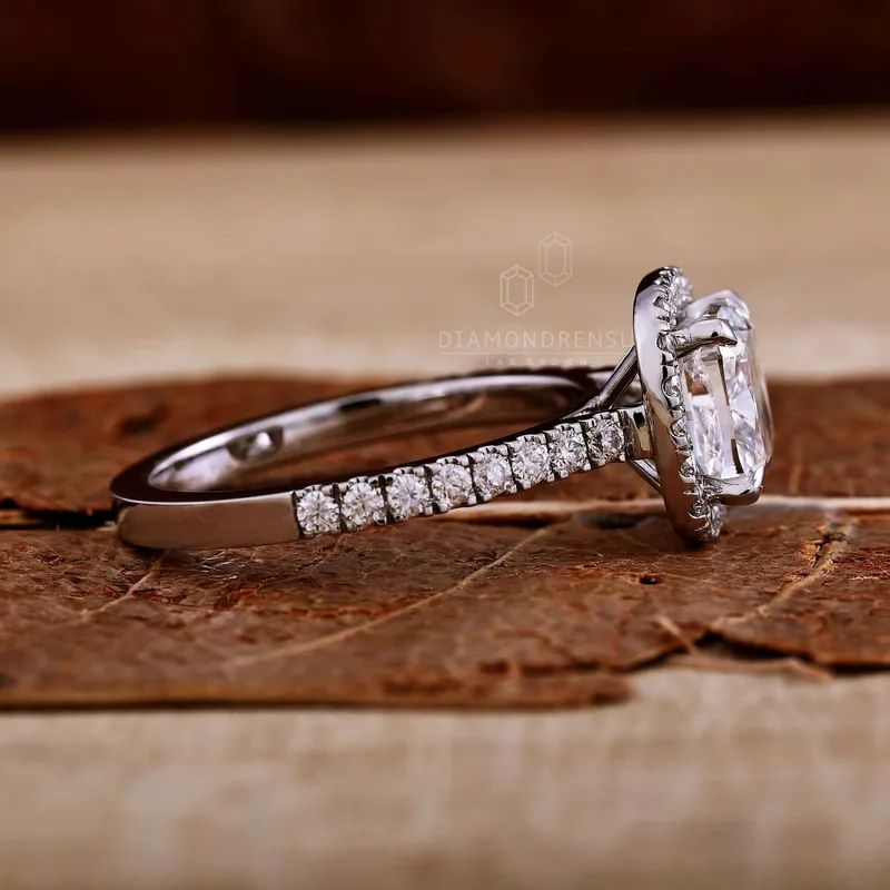 2.02 CT Cushion Cut E/VVS2 Lab Grown Diamond Halo Engagement Ring, IGI Certified Diamond Ring vy 4