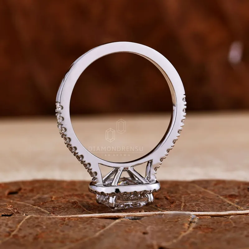 2.02 CT Cushion Cut E/VVS2 Lab Grown Diamond Halo Engagement Ring, IGI Certified Diamond Ring vy 3