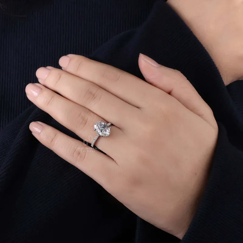 2.50 CT Oval Engagement Ring, Lab Grown Diamond Ring, Oval Diamond Ring view 7